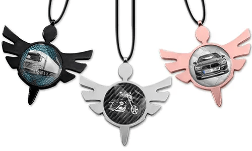 Spegelkedja med metallängel