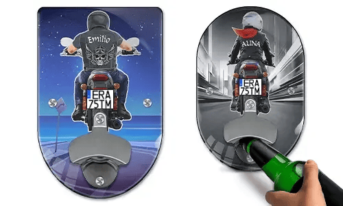 Veggåpner for flasker motorsykkel med navn