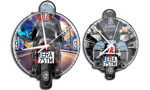 Orologio da parete-Moto con nome