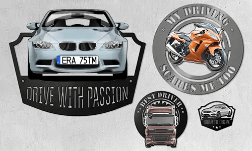 Wall decoration with your car, motorcycle or truck