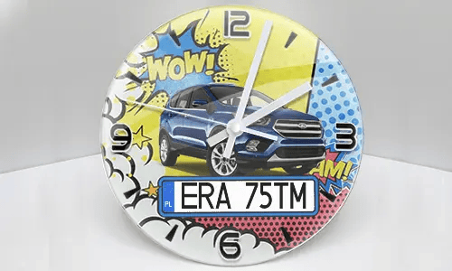wanduhr motorrad mit Auto Blau und Kennzeichen wanduhr kfz