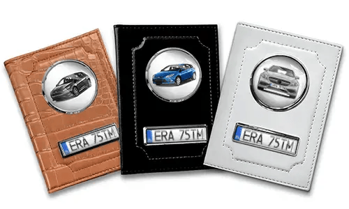 Car document holders in three colors