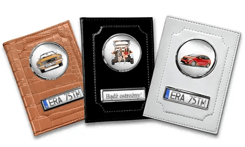 Personalized car documents holder for sister in black, white and brown