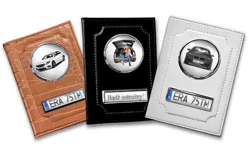 Three personalized car document holders for best friends