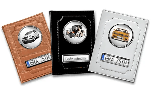 Three personalized car document holders for couples