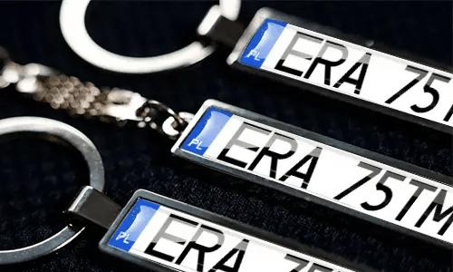 number plate key ring