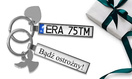 Personalized license plate keychains with custom numbers and metal finish design