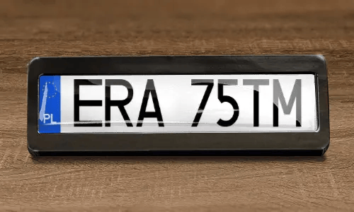 license plate magnet on the table