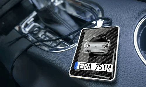 Rear view mirror trailer with the red car