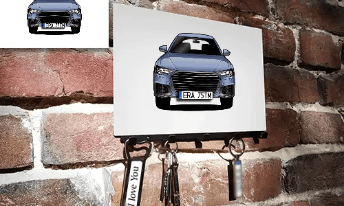 schlüsselbrett personalisiert mit Familien Foto auf der Wand personalisiertes schlüsselbrett