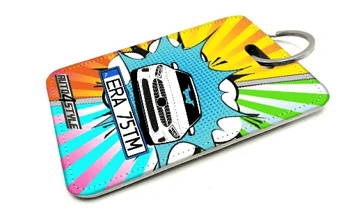 Innenspiegel anhänger mit Autosilhoette und einem Kennzeichen anhänger für innenspiegel