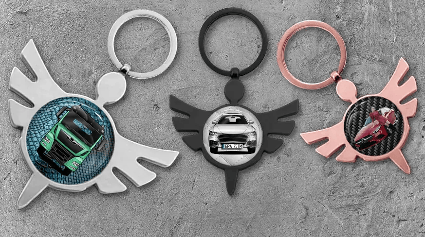 Porte-clés Ange rond Auto